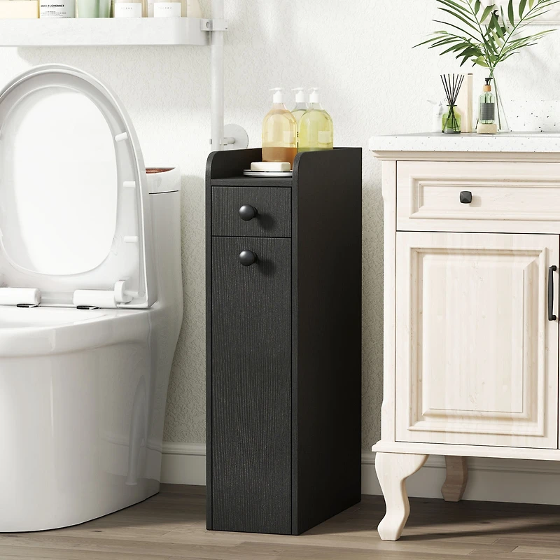 Gymax Small Bathroom Storage Cabinet 4-Tier Narrow Toilet Side Storage Cabinet