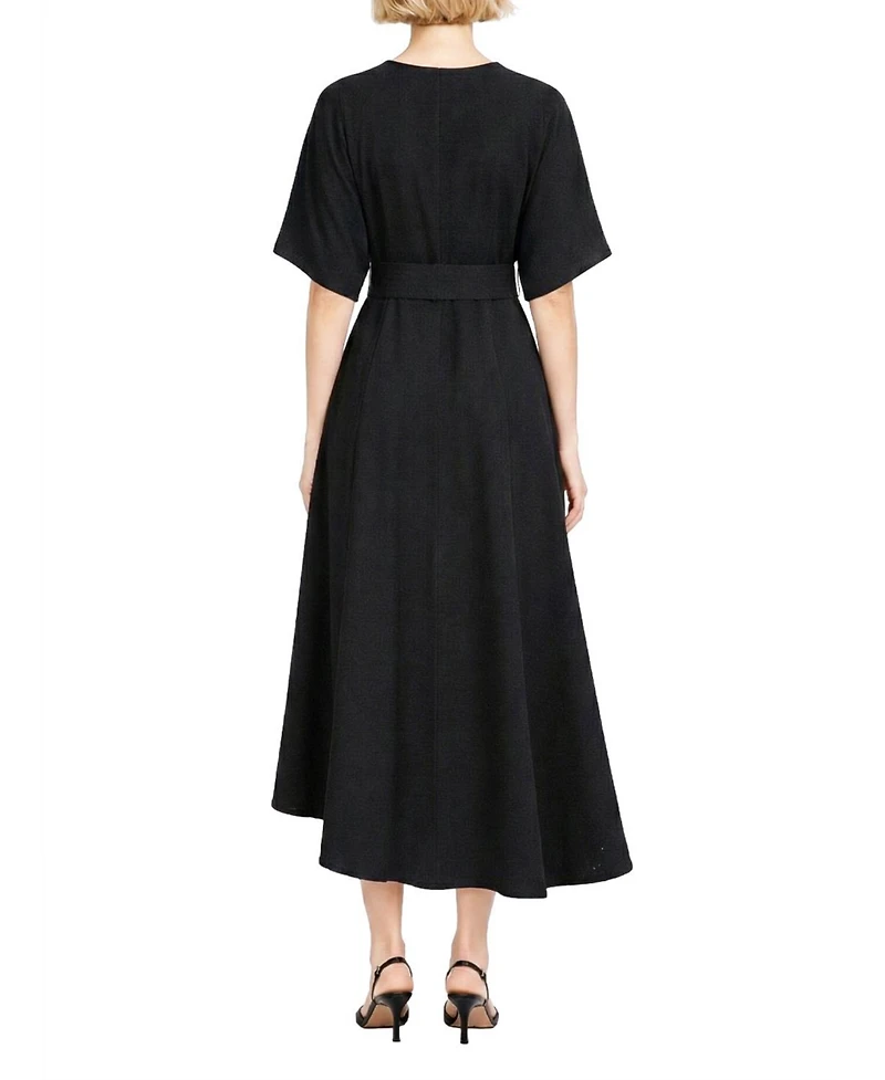 Elle Collection Women's Belted Midi Dress