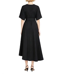 Elle Collection Women's Belted Midi Dress