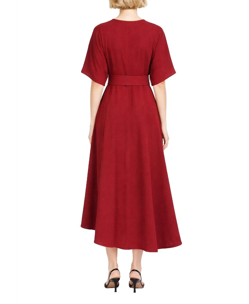 Elle Collection Women's Belted Midi Dress