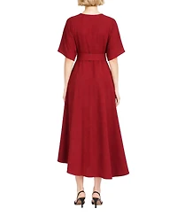 Elle Collection Women's Belted Midi Dress