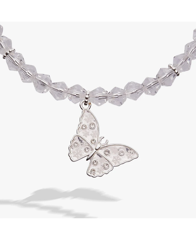 Alex and Ani Glass Butterfly Beaded Charm Bangle