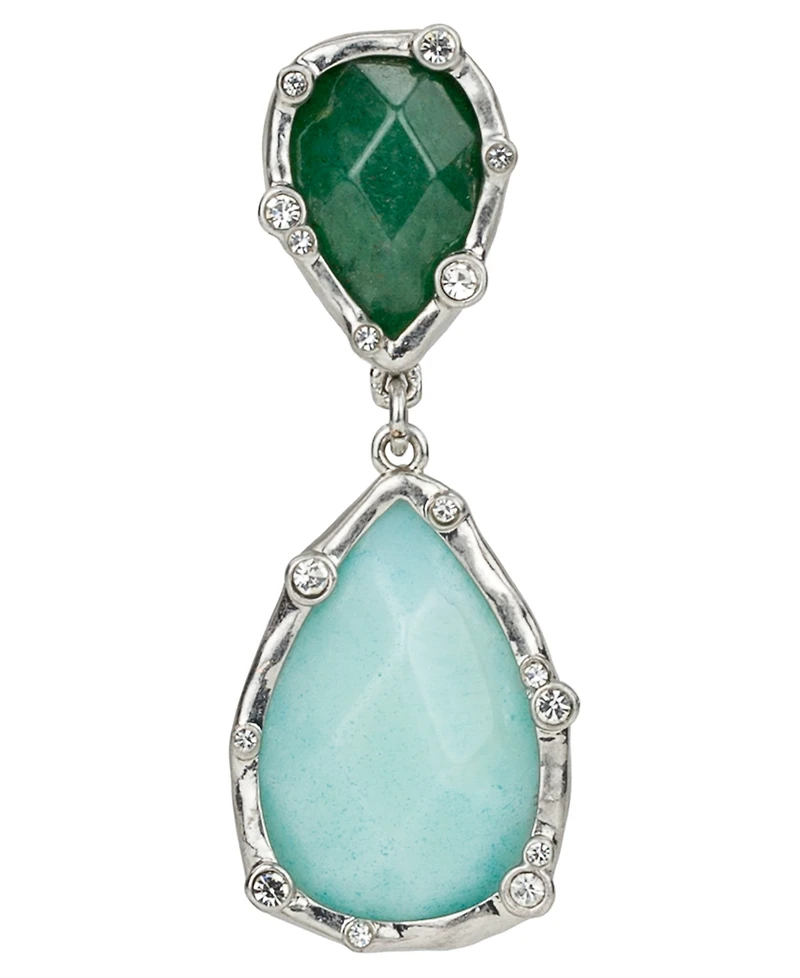 Patricia Nash Rhodium-Plated Double Drop Clip Earrings