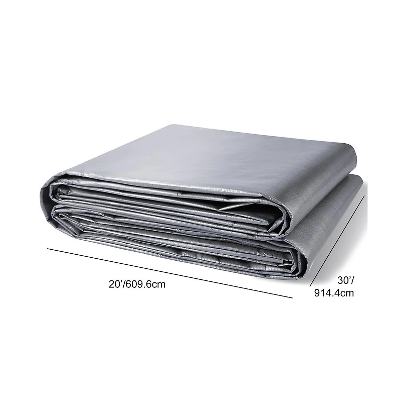 Sugift Heavy Duty Tarp 20x30 ft 10 Mil Waterproof Poly Tarp Cover