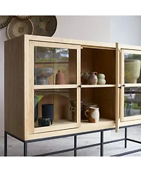 Tikamoon Babeth low display case in solid oak 160
