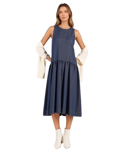 Modenaire Women's Linnea Sleeveless Drop-Waist Midi Dress