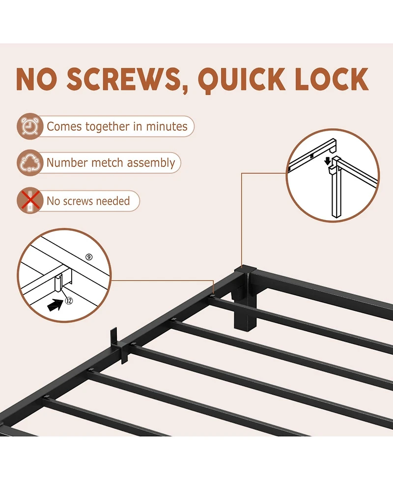 homfan Heavy Duty Metal Bed Frame