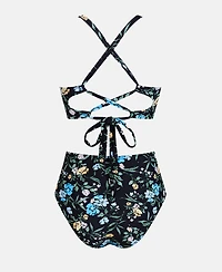 Cupshe Women's V-Neck Crisscross Bikini Set with Halter Straps