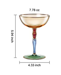 The Wine Savant Renaissance Amber Coupe Glasses, Set of 2