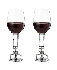 The Wine Savant Upside Down Skeleton Wine Glasses, Set of 2