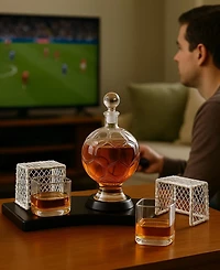 The Wine Savant Soccer Ball 3-Pc. Glass Decanter Set