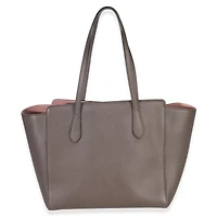 Pre-Owned Gucci Pink Grey Pebbled Calfskin Medium Swing Tote