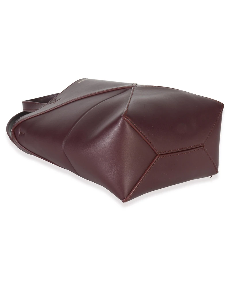 Pre-Owned Loewe Burgundy Calfskin Mini Puzzle Fold Tote