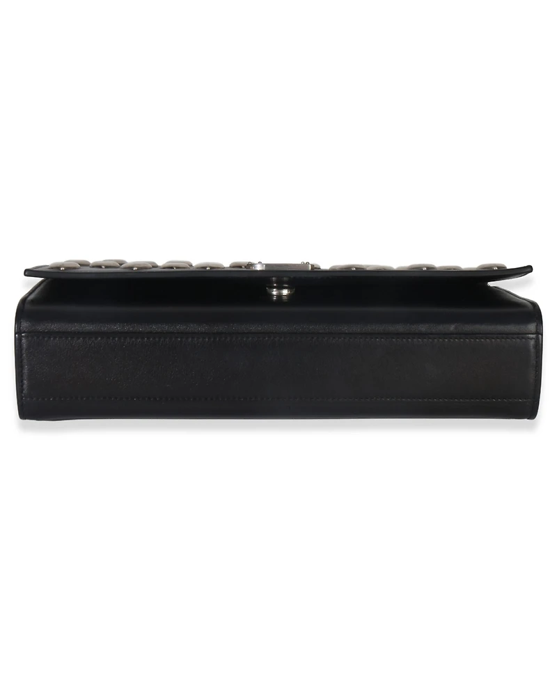 Pre-Owned Saint Laurent Black Smooth Calfskin Studded Heart Medium Kate Chain Bag