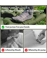 Naturehike Camping Sleeping Pad,Ultralight Inflatable Mat with Pillow Built-in Pump,2.6 Inch Lightweight Air Mattress
