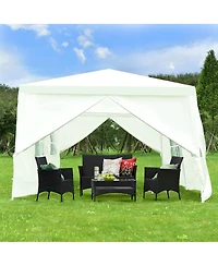 Gymax Heavy Duty 10'x20' Canopy Party Gazebo Cater Event Wedding TentW/Side Walls
