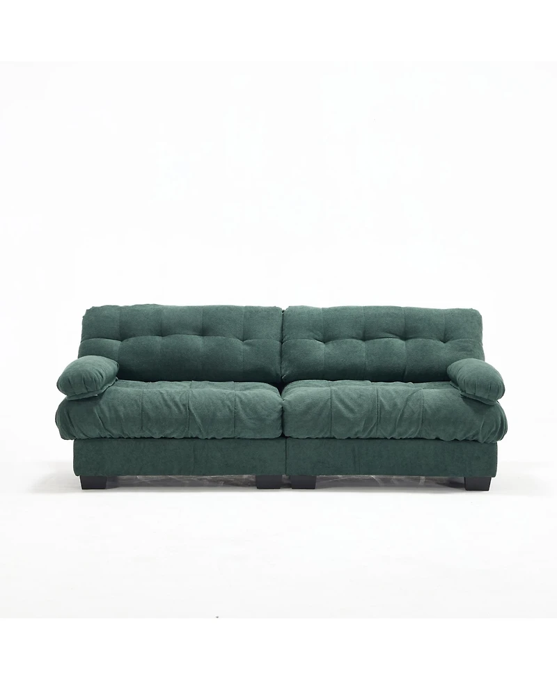 Rainsken 88" Cloud Loveseat Sofa, Modular Sectional Modern Oversized Sleeper Couch with Armrests and Pillows, Deep 2-Seat for Living Room