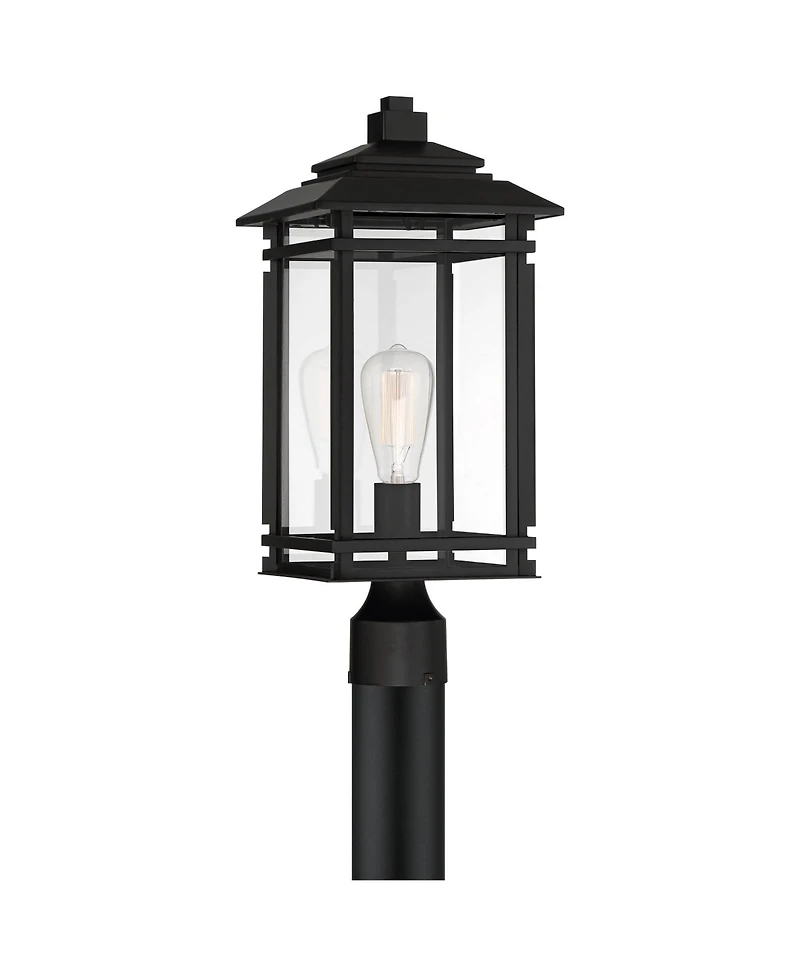 John Timberland Mission Outdoor Post Light Fixture Metal 19.5 inch Clear Glass for Exterior House Porch Patio Deck Home