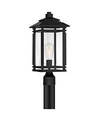 John Timberland Mission Outdoor Post Light Fixture Metal 19.5 inch Clear Glass for Exterior House Porch Patio Deck Home