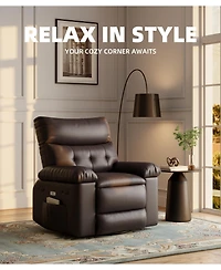 Gaomon Manual Swivel Recliner Sofa Chair with Side Pocket for Living Room, Bedroom