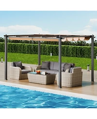 Gouun 10 x 13 ft Retractable Pergola with Canopy Aluminum Outdoor Patio Shade