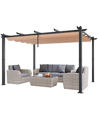 Gouun 10 x 13 ft Retractable Pergola with Canopy Aluminum Outdoor Patio Shade