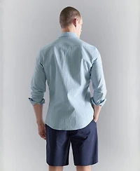 Mango Men's Wrinkled-Effect Pinstripe Shirt