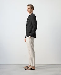 Mango Men's Striped Slim-Fit Linen Pants