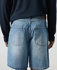 Mango Men's Straight-Fit Denim 8.86" Bermuda Shorts