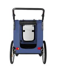 Aostirmotor 2-in-1 Bike Trailer and Pet Stroller for Dogs up to 100 lbs, Foldable Carrier Cart with Air-Filled Wheels