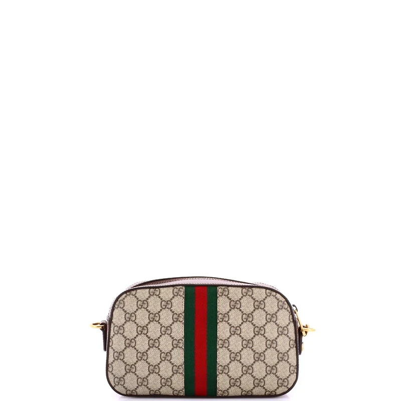 Pre-Owned Gucci Small Ophidia Convertible Camera Bag Gg Coated Canvas with Leather