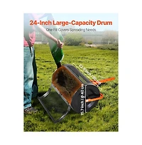 Sugift Compost Spreader 24 inche Wide Peat Moss Spreader with T Shaped Handle