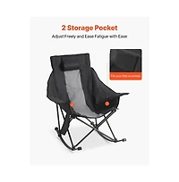 Sugift Heated Camping Chair 3 Heating Settings Large-Sized Padded Folding Rocker