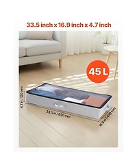 Sugift Under Bed Storage with Clear Lids 33.5 x 16.9 x 4.7 Inch
