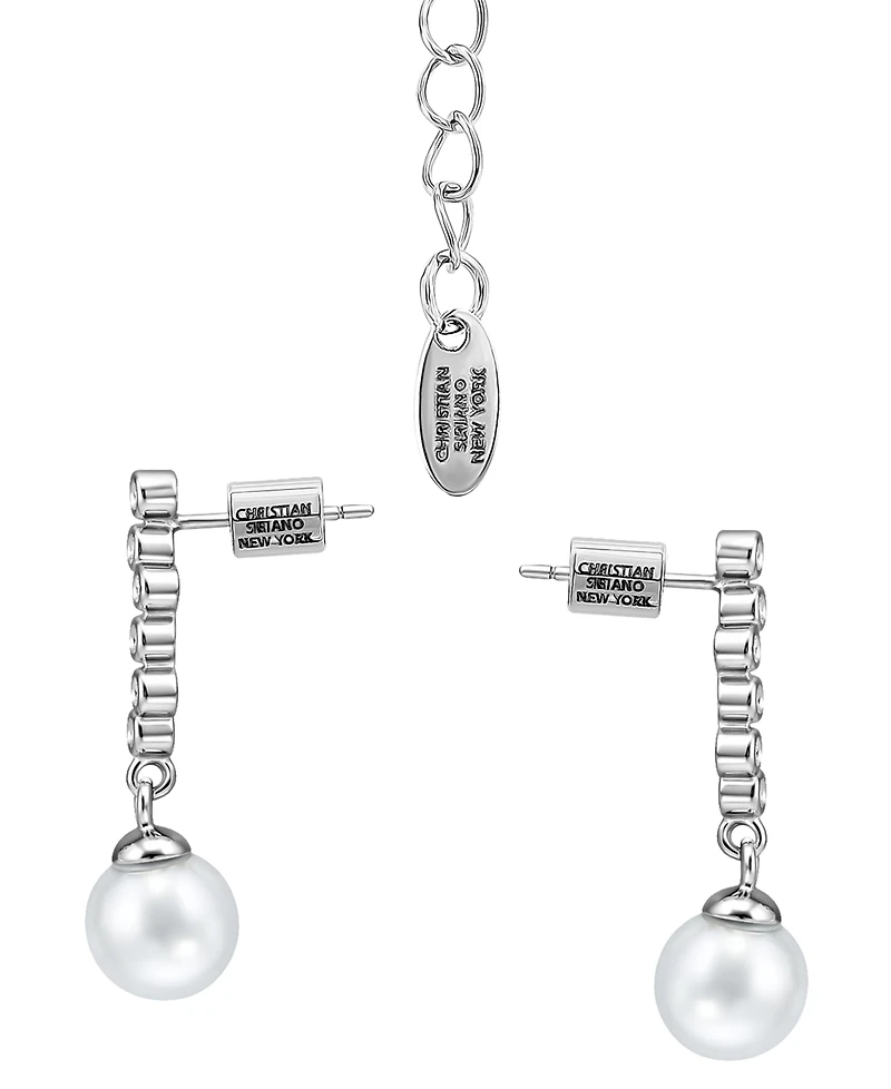 Christian Siriano New York 2Pc. Fine Silver-Plated Bubble Linear Post Earrings and Bubble Linear Pendant Necklace Set