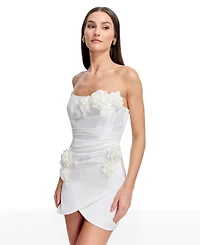 Dress the Population Women's Isabella Strapless Bustier Tulip Hem Mini