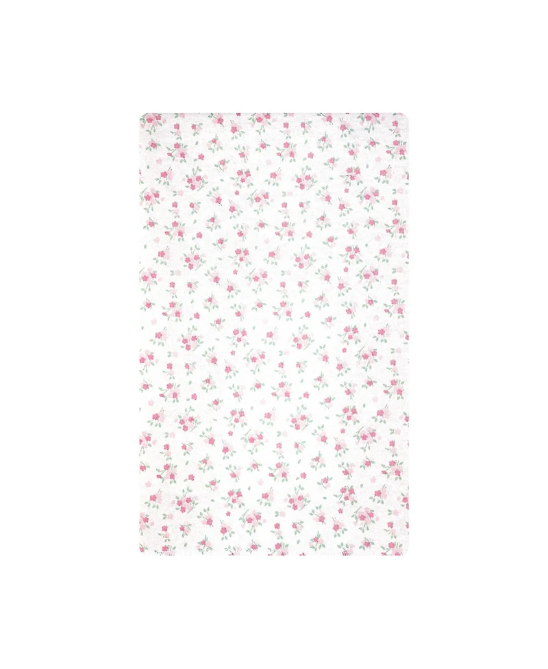 Hudson Baby Girl Cotton Poly Flannel Burp Cloths Bundle 12-Pack, Wispy Wild Flower Bunny, One Size