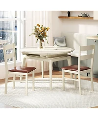 Slickblue Armless Kitchen Dining Chairs Set of 2 with Pu Leather Seat and Wooden Frame