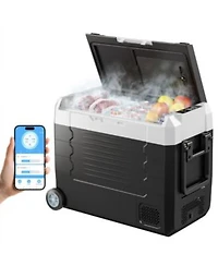 Mecale Quart Car Refrigerator Dual Zone with App Control Wheels