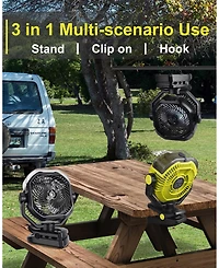 Gnuadz Portable Rechargeable Misting Camping Fan Remote Timer Light Clip 10000mAh