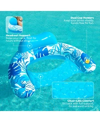 Gnuadz 2 pack Inflatable Pool Float Chair Hammock Cup Holder