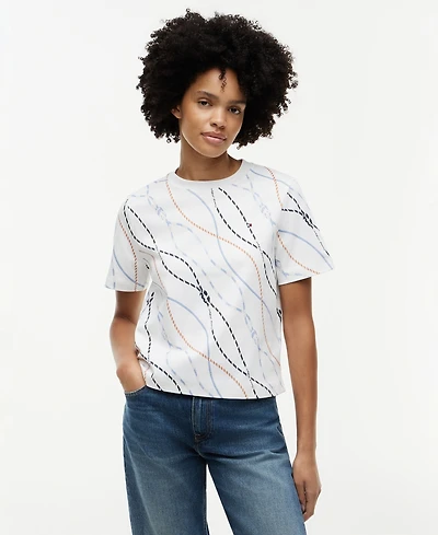 Tommy Hilfiger Women's Interlock Boxy Crewneck Short-Sleeve T-Shirt