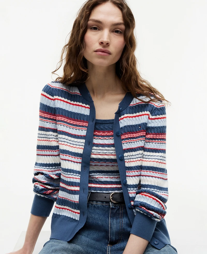 Tommy Hilfiger Women's Crewneck Cable Knit Sweater