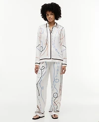 Tommy Hilfiger Women's Printed Collared Button-Front Shirt