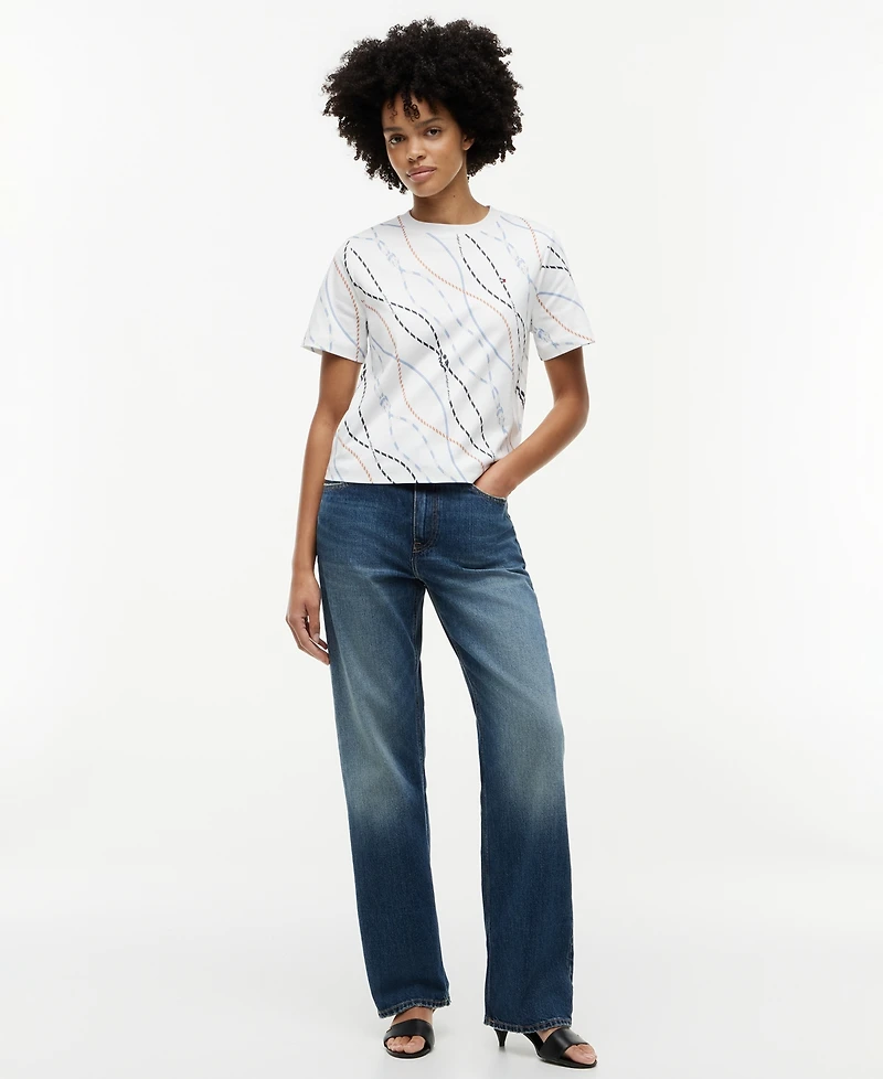Tommy Hilfiger Women's Interlock Boxy Crewneck Short-Sleeve T-Shirt