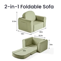 Tiny Land GentleSnug Kid Chair and Foldable Sofa 2-in-1 - Pink