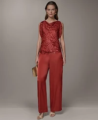 Donna Karan New York Petite Printed Cowl Neck Top