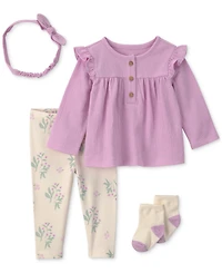 Carter's Baby Girls' Long-Sleeve Top and Pant 4-Piece Set