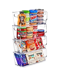 Sorbus 4 Pack Small Narrow Open Front Stackable Storage Bins for Kitchen and Pantry Organization