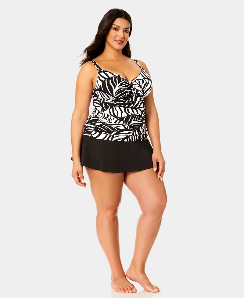 Anne Cole Plus Shirred Tankini Top